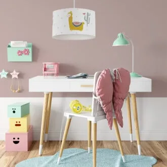 hanglamp lama okergeel sfeer meisjeskamer hiphuisje