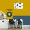 hanglamp leeuw blauw oker hiphuisje