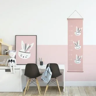 groeimeter konijntje in zachtroze hiphuisje