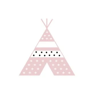 muursticker klein tipi roze hiphuisje