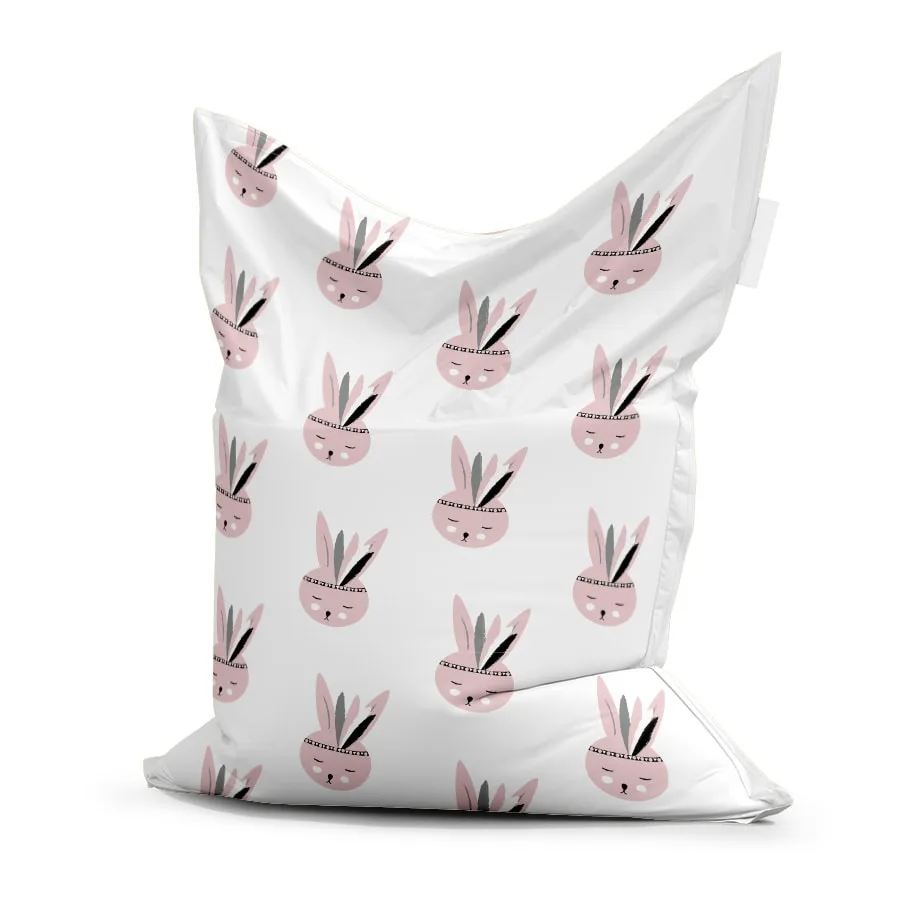 Roze zitzak met konijntje 2 zitzak konijntje roze hiphuisje