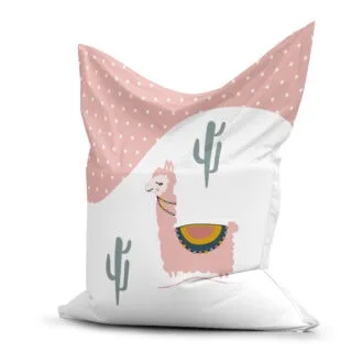 zitzak lama wit roze hiphuisje