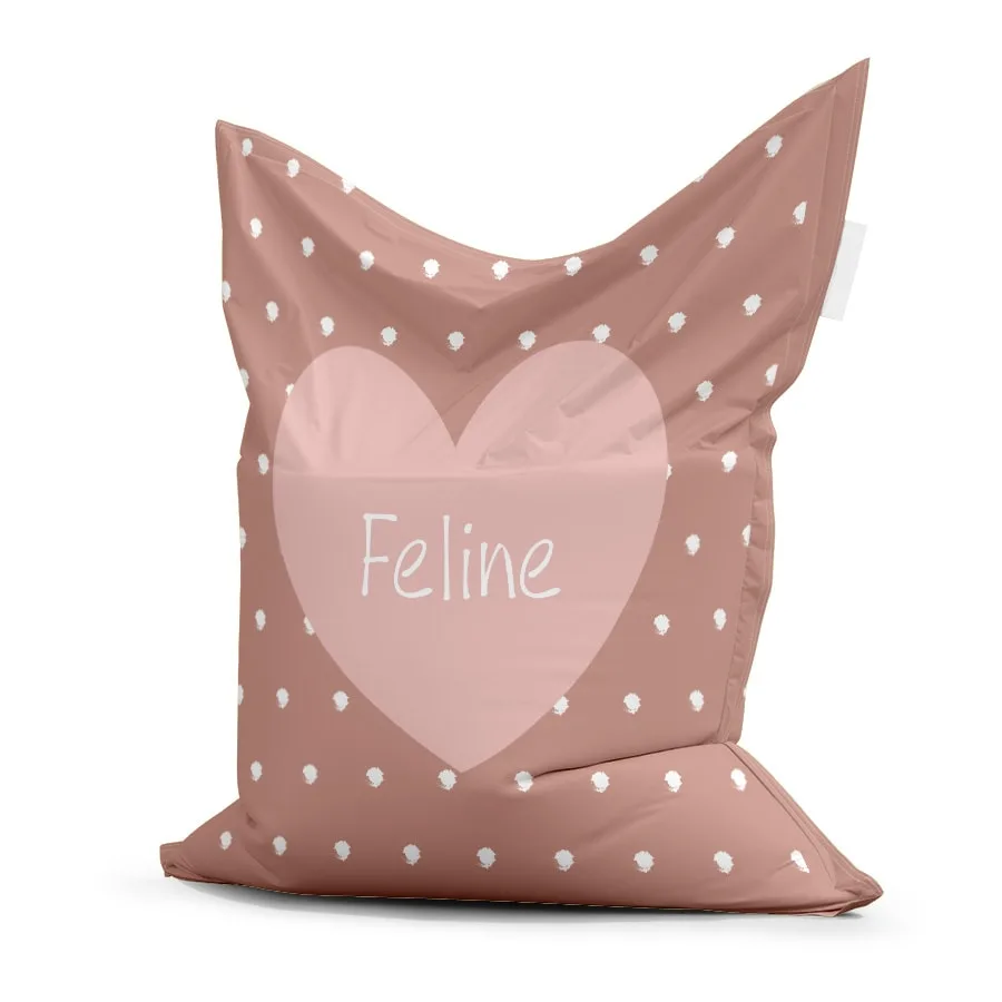 Zitzak met hartje en naam in diverse kleuren 1 zitzak naam oudroze meisje kinderkamer 1