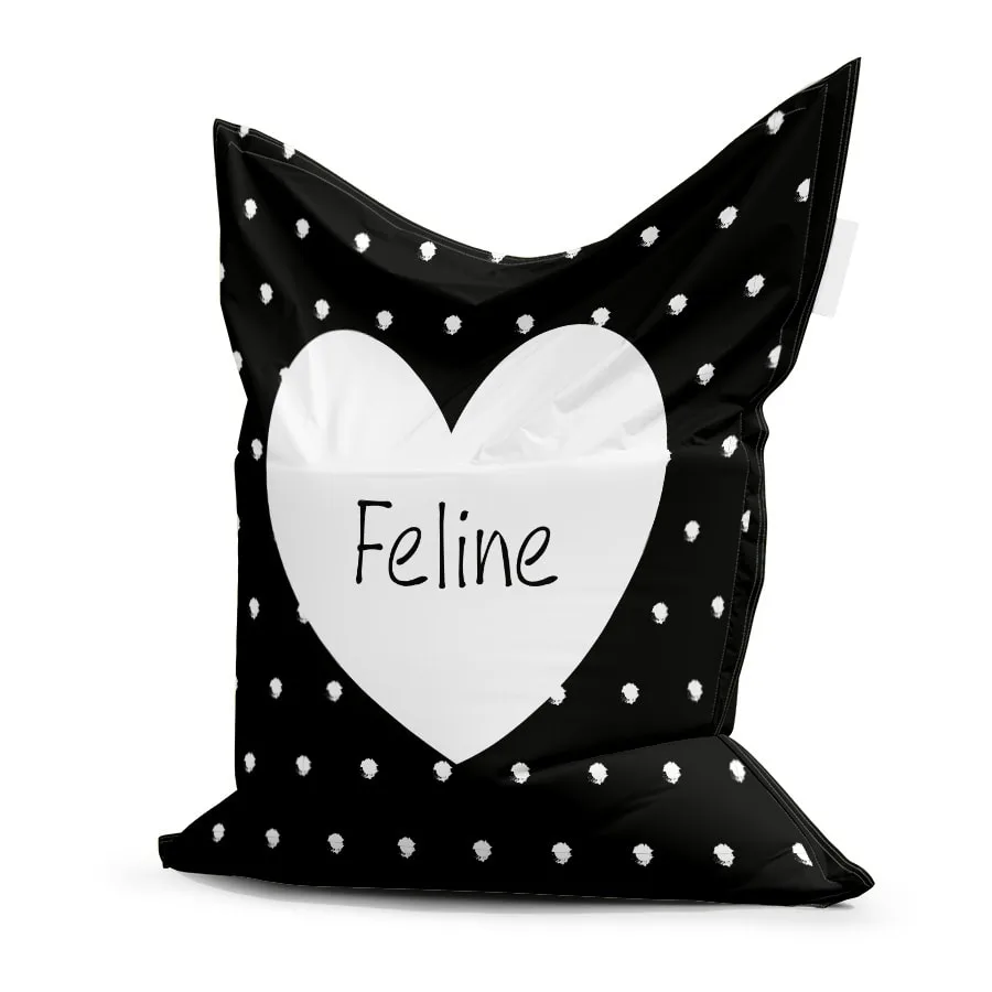 Zitzak met hartje en naam in diverse kleuren 4 zitzak naam zwart wit achterzijde kinderkamer 1