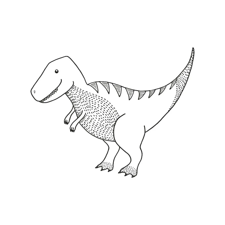dino zwartwit sticker hiphuisje