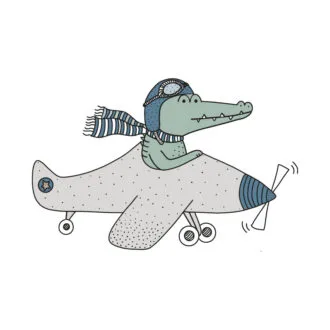 muurstickers krokodil vliegtuig hiphuisje 1