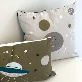 kussen ruimtevaart grijs bruin hiphuisje