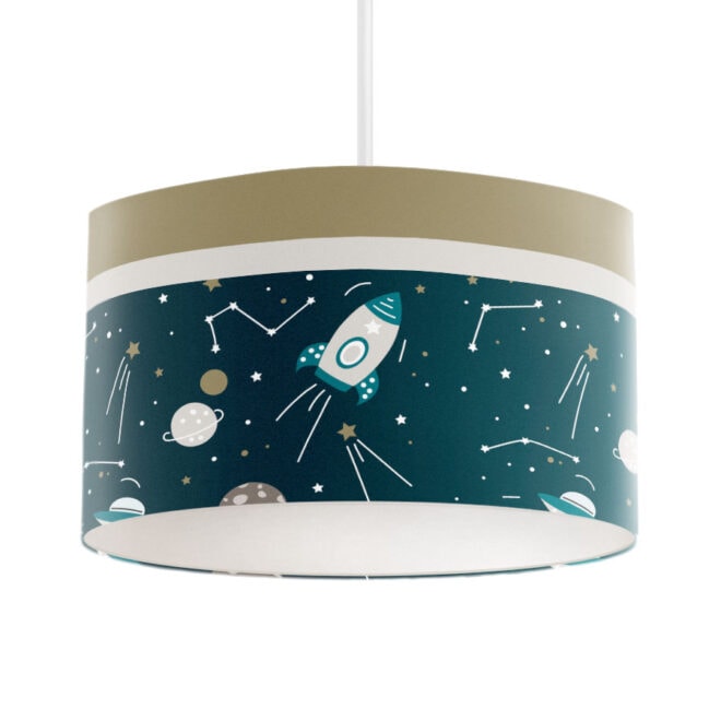 hanglamp met ruimtevaart print kinderlamp kinderkamer