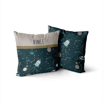 Alternative view of Naamkussen met ruimtevaart print