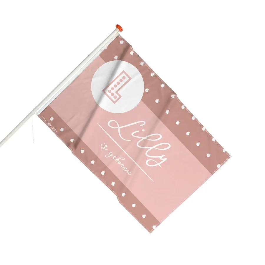 geboortevlag met letter naam meisje hiphuisje kopiëren