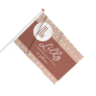 geboortevlag in naturel met letter naturel hiphuisje kopiëren