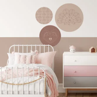 Muurcirkels in naturel met hartje pauw naturel hiphuisje