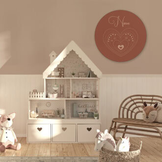 NAAMCIRKEL HARTJE BRUIN MEISJESKAMER HIPHUISJE