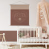 Xl textielposter met hartje naturel meisjeskamer muurdecoratie kinderkamer babykamer sfeer hiphuisje