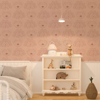 behang hartje pauw naturel meisjeskamer hiphuisje