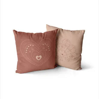 kussen naturel hartje pauw hiphuisje