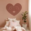 muursticker hartje bruin roze naturel kinderkamer hiphuisje
