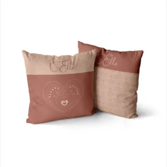 naamkussen met naturel tinten hart 40cm hiphuisje kopiëren