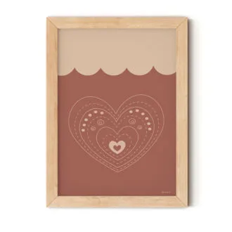 poster met hartje in naturel tinten kinderkamer decoratie
