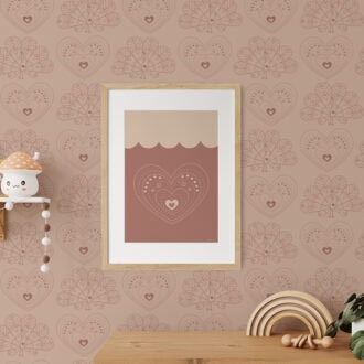 poster kinderkamer met hartje in naturel tinten
