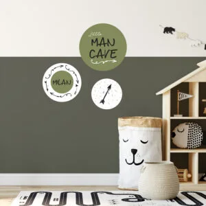 muurcirkels voor de jongenskamer little man cave groen