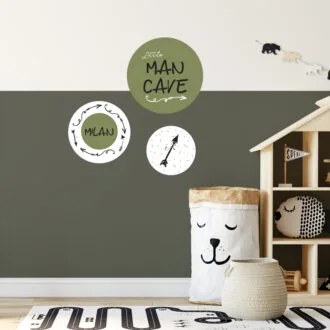 muurcirkels voor de jongenskamer little man cave groen