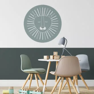muursticker met leeuw in fris groen voor de kinderkamer