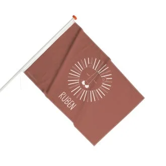 geboortevlag met leeuw in bruine tint gevelvlag geboorte
