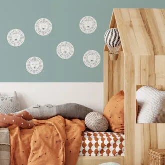 kleine muurstickers met leeuw in groen - hiphuisje