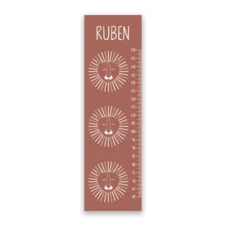 Groeimeter muursticker leeuw bruin