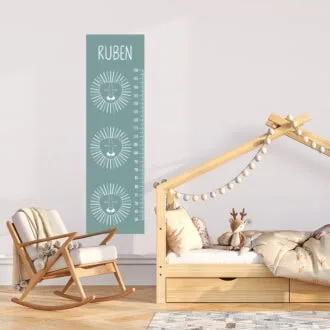 Groeimeter muursticker met leeuw in groen - hiphuisje