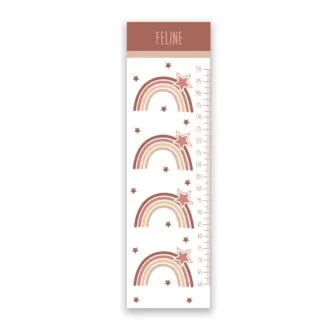 muursticker groeimeter met regenboog naturel