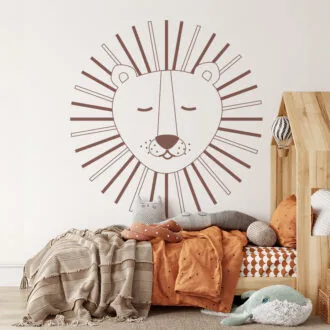 Behang leeuw wit met bruin | XL print - kinderkamer
