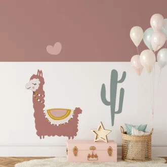 Muursticker met lama in oudroze - hiphuisje