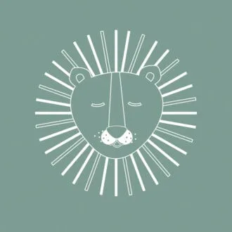 Behang leeuw groen vrijstaand hiphuisje