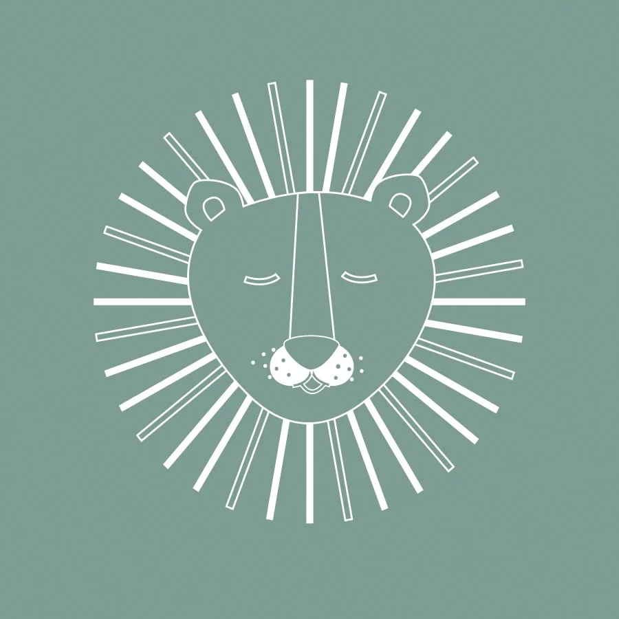 Behang leeuw groen vrijstaand hiphuisje