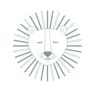 Behang leeuw wit groen vrijstaand hiphuisje