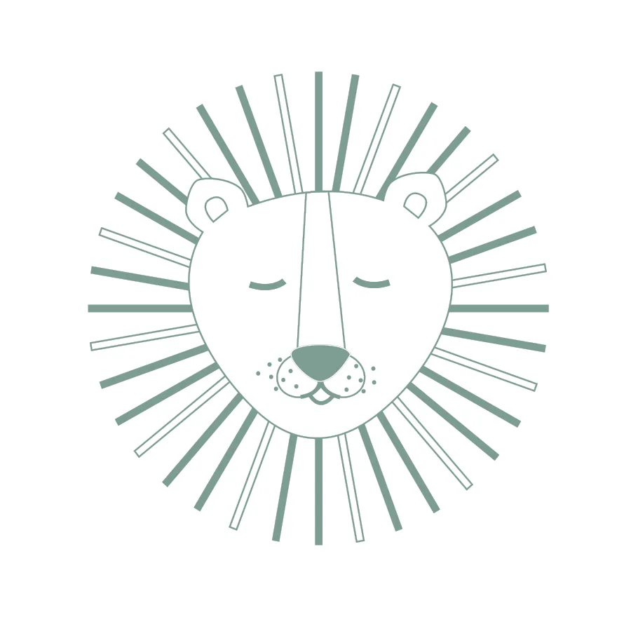 Behang leeuw wit groen vrijstaand hiphuisje