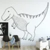 XL behang dinosaurus t-rex in zwart wit jongenskamer
