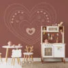 behang groot hart bruin kinderkamer