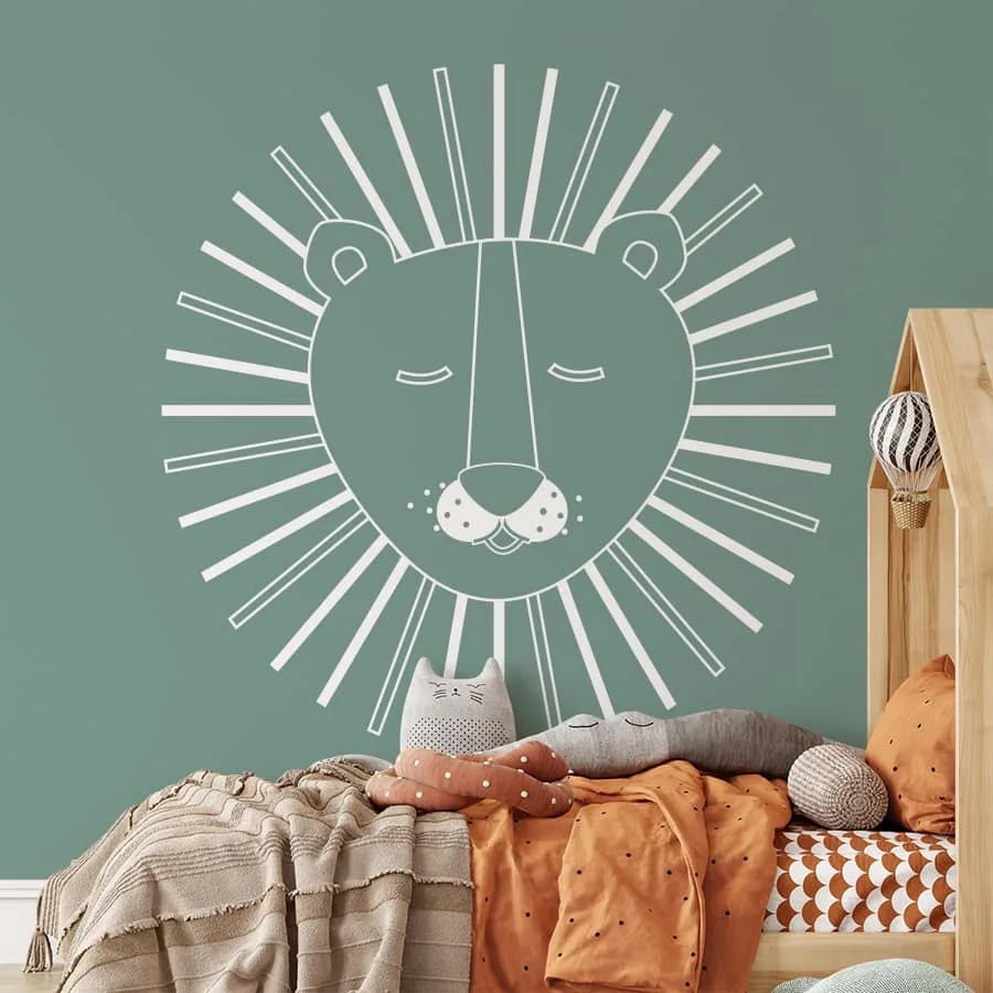 xl behang leeuw in groen kinderkamer