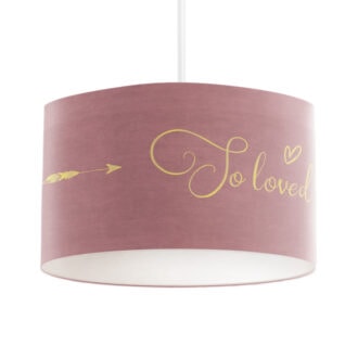 Hanglamp in donker roze met goud tinten voor de meisjeskamer - hip huisje