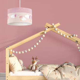 hanglamp kinderkamer luchtballonnen roze hiphuisje