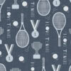 behang tennis pratroon blauw kinderkamer hiphuisje