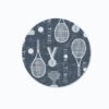 Muurcirkels met tennis print in blauw 6 muurcirkel tennis blauw 30 cm kinderkamer - hiphuisje