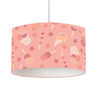 hanglamp met ijsjes print in roze meisjeskamer hiphuisje