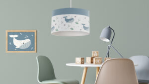 hanglamp walvis blauw verlichting voor de kinderkamer en babykamer - hanglamp kinderkamer walvis