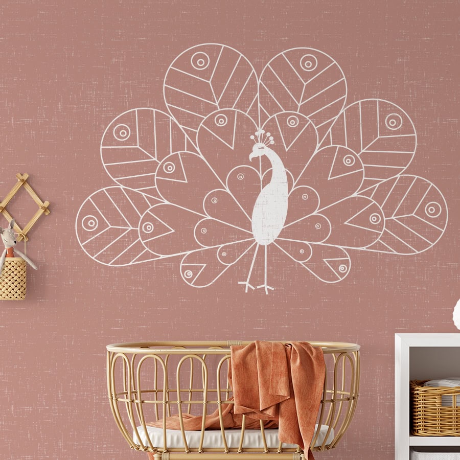 Drie anders dan anders interieurstijlen voor de babykamer 1 xl behang pauw oudroze meisjeskamer decoratie hiphuisje