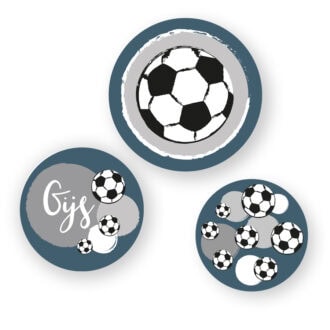 muurcirkel set blauwe voetballen jongenskamer decoratie
