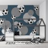 XL behang met grafische voetbalprint met grijs - hiphuisje